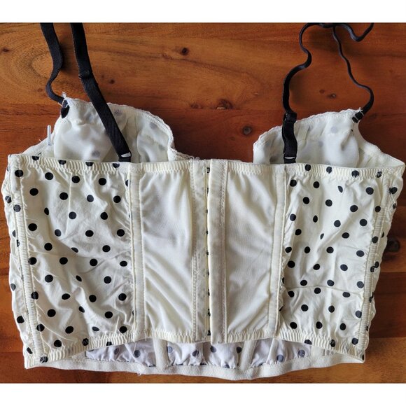Urban Outfitters Out From Under Size M Polka Dot Cotton Corset/Bustier - Picture 2 of 8